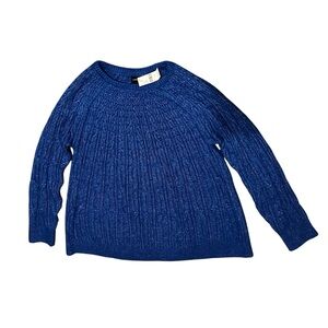 NWT Lane Bryant Crew-Neck‎ Cable Knit Sweater Blue size 22/24